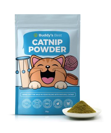 BUDDY'S BEST Catnip | 100% Natural Organic & Air Dried | Strong & Pungent Aroma Encourages Exercise & Play | 35g
