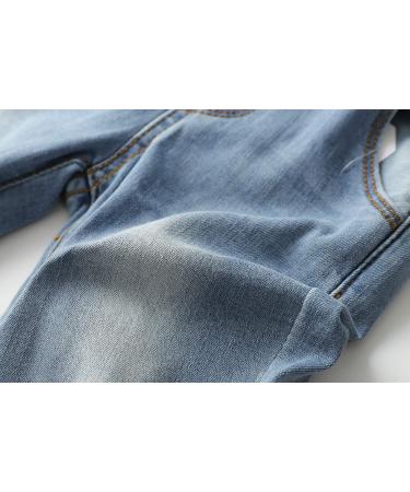 KIDSCOOL SPACE Baby Boy Girl Denim Overalls | Toddler Slim Cute Jumper 3-4 Years Light Blue-2107 - Buy Online on SooperMarket.com