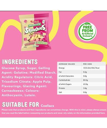 Squashies Drumstick Rhubarb & Custard 140g - Buy Online on SooperMarket.com