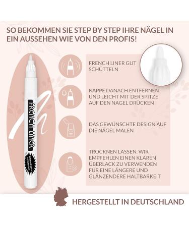 Hairlich French Liner Manicure Pen Manicure Pedicure White Nail Polish Paint Pen Pen Shape White Nail Tips Nail Art Nail Styling - Buy Online on SooperMarket.com