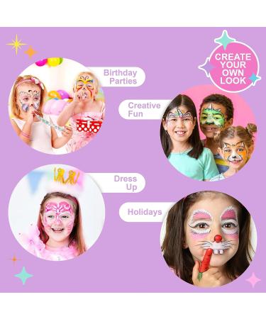 Expressions Girl 10pc Body Painting & Face Painting Kit - Trendy Kids Face Paint & Rainbow Body Makeup for International Shipping - Buy Online on SooperMarket.com