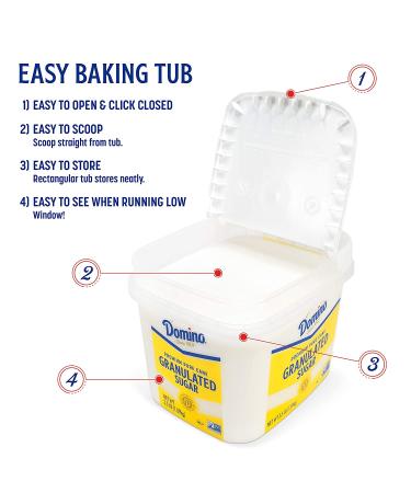 Domino Granulated Pure Cane Sugar 3.5 LB Easy Baking Tub - Premium Quality Sweetener - Buy Online on SooperMarket.com