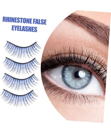 BELLIFFY 5 Pairs Cosplay Lashes Halloween Lashes Eye Lashes Halloween False Lashes Fake Lashes Fake Eyelashes Natural False Eyelashes Soft Light Fake Lash Rhinestone Eyelashes Blue Lashes - Buy Online on SooperMarket.com