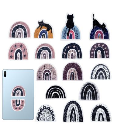Soothing sticker |16 pieces of atmospheric fidget structure strips reusable stickers with a gravel structure and rainbow cat pattern for adult boilers