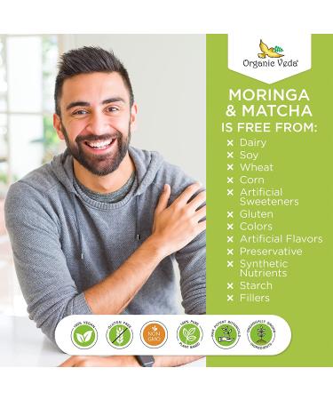 Organic Veda Moringa & Matcha Green Tea Vitamins - 120 Veggie Capsules for Energy Boost, Focus, Stamina, Metabolism & Immune Support - Buy Online on SooperMarket.com