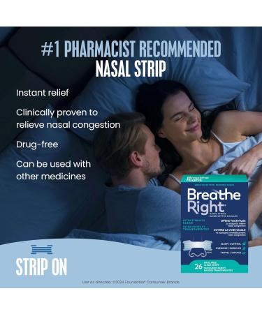 Breathe Right Extra Clear Nightly Sleep Clear 26 Count (Pack of 1) - Buy Online on SooperMarket.com