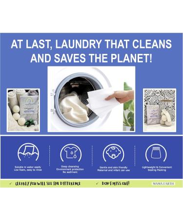 Laundry Detergent Sheets - MAMA EARTH | Eco-friendly Biodegradable Plastic Free | 60 Loads Unscented - International Shipping Available - Buy Online on SooperMarket.com