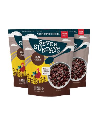Seven Sundays Grain Free Cereal - Real Cocoa - 3 Count, 8 Oz Bag - Gluten and Grain Free, Paleo, Keto Friendly, No Refined Sugar, Vegan, Non-GMO Real Cocoa 8 Ounce (Pack of 3)