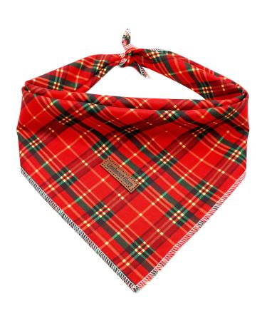 Lionheart Glory Dog Haller 1 packable soft cotton Christmas bib adjustable kerchief square dog neckerchiefs for small dogs checkered neckerchiefs (1 Pack) b: red plaid