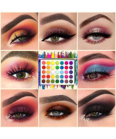 Jutoe 35-Color High Pigmented Eyeshadow Palette - Matte, Shimmer, Glitter | Long Lasting, Waterproof Eye Makeup (Style 2) - Buy Online on SooperMarket.com