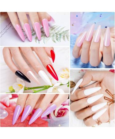 Nail Dip Powder Starter Set - 8 Colors (Clear White Pink) with Base Top Coat Activator & Brush for DIY & Salon Nail Art - Buy Online on SooperMarket.com