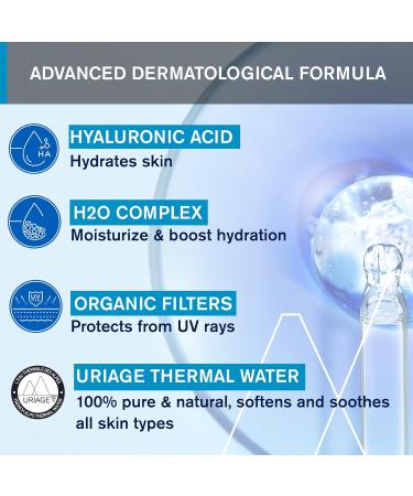 Uriage Daily Face Cream with Hyaluronic Acid & SPF20 40ml - Boosts Hydration & Moisturizes Skin - Refreshing Texture With Thermal Water - Non-Comedogenic - All Skin Types - Buy Online on SooperMarket.com