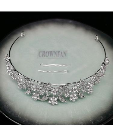 Rhinestone Crystal Tiara Headband Queen Princess Crown for Women - Silver - Buy Online on SooperMarket.com
