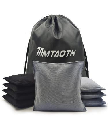 Cornhole Bags Set of 8 Regulation Professional Corn Hole Beans Bags for Tossing Game Premium All-Weather Resistant Cornhole Bean Bags with Tote Bag Standard Corn Hole Bags Black/Grey
