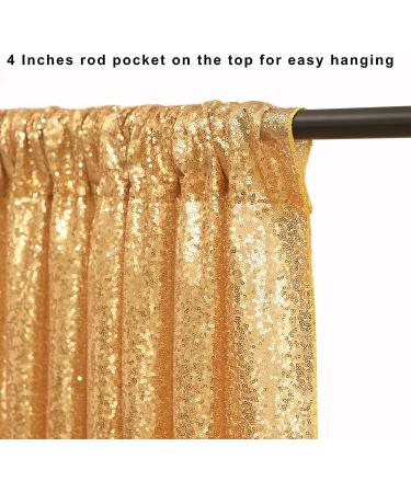 Gold Sequin Backdrop Curtain Panels - 2 Pieces 2FTx8FT for Stage, Wedding, Party - Stunning Gold Background Drapes - Buy Online on SooperMarket.com