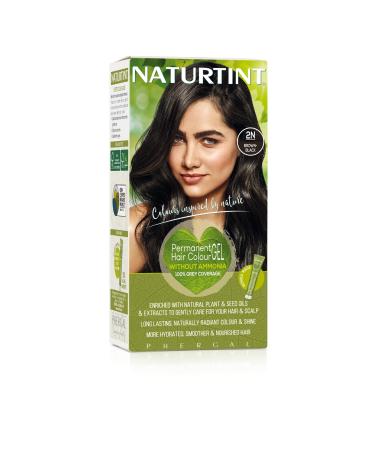 Naturtint Permanent Hair Color 2N Brown Black (Pack of 1)  Ammonia Free  Vegan  Cruelty Free  up to 100% Gray Coverage  Long Lasting Results
