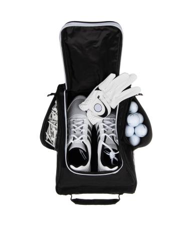 Murray Sporting Goods Golf Shoe Bag for Men and Women - Black Golf Shoe Travel Bag with Side Pockets for Golf Balls, Tees and Other Accessories