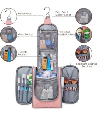 Women's Medium Pink Travel Toiletry Wash Bag Organizer Cosmetic Makeup Holder - Buy Online on SooperMarket.com