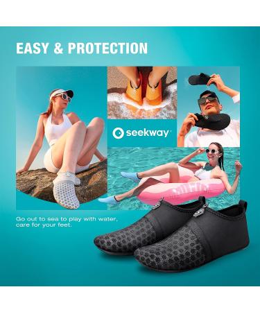 SEEKWAY Water Shoes Quick-Dry Aqua Socks | Beach Pool Swim Yoga | Women Men SK001 Black - Buy Online on SooperMarket.com