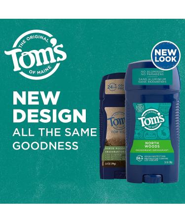 Tom's of Maine Men's Natural Deodorant, North Woods Scent, Aluminum-Free, 2.8 oz - Buy Online on SooperMarket.com