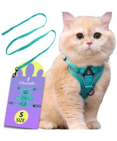 Tikxlafe cat dishes with a leash 150 cm cat leash with dishes polyester adjustable cat linen set breakout for kittens (Blauer See S) s Blauer See