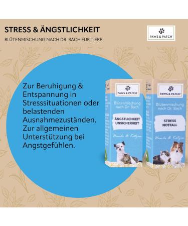 Paws & Patch Set: Dr. Bach Flower Mix for Stress & Anxiety in Dogs & Cats - 10g | Natural Relief for Fear & Stressful Situations - Buy Online on SooperMarket.com