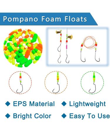 Pompano Rigs Foam Floats Kit for Surf Fishing - 80PCS Cylinder Float Bottom Rig Making Kit for Walleye, Trout, Catfish - Buy Online on SooperMarket.com