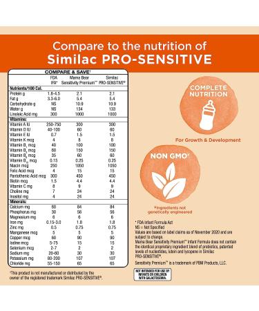 Mama Bear Sensitivity Baby Formula Powder | Reduced Lactose, Non-GMO, 2'-FL HMO | 22.5 Ounce - Buy Online on SooperMarket.com
