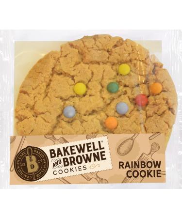 BAKEWELL and BROWNE Rainbow Cookie Ideally Served With Refreshing Milk Coffee or Tea Hand Baked in the UK Vegetarian Friendly 80 g Pack
