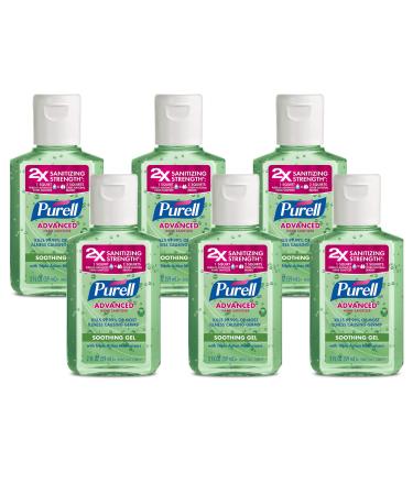 Purell Advanced Hand Sanitizer Soothing Gel, Fresh Scent, with Aloe and Vitamin E - 2 fl oz Travel Size Flip Cap Bottle (Pack of 6) – 3156-04-EC