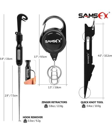 SAMSFX Fly Fishing Knot Tying Tool Combo - Quick Loop Tyer, Hook Remover, Retractor - Black Knot Tool for Hooks, Lures, Lines - Buy Online on SooperMarket.com