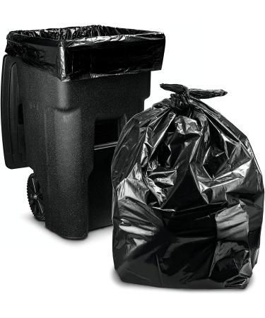 RTBQJ-AT black garbage bags hard-wearing 240 l black plastic 50 extra large strong black garbage bags for everyday use household garden office kitchen caterer 240l 50 bags-black 50 pieces (1 Pack)