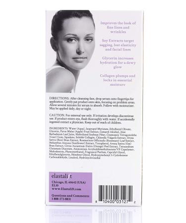 Elastalift Collagen Facial Serum 1.75 Fl Oz - Lifting, Plumping & Firming Face Serum for Improved Elasticity, Even Skin Tone, & Non-Greasy Wrinkle Reduction - Buy Online on SooperMarket.com