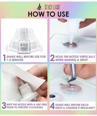 Stacy Lash Crystal Clear Eyelash Extension Glue - 1 Sec Drying Time - 8 Weeks Retention - Professional Grade Adhesive (0.17fl.oz / 5ml) - Buy Online on SooperMarket.com