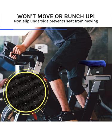 Domain Cycling Gel Bike Seat Cushion | Secure Peloton Fit | Non-Slip Padded Bike Cushion Seat Cover for Men or Women | 10.5x7 Black - Buy Online on SooperMarket.com