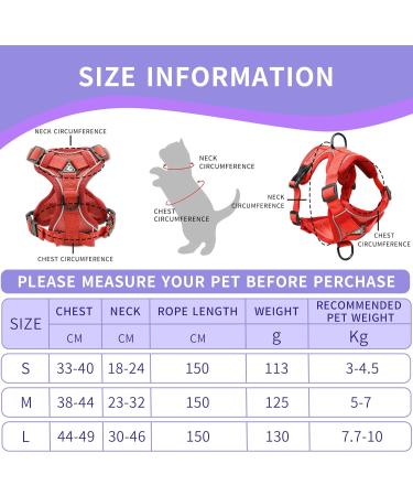 Buy Tikxlafe Adjustable Cat Dishes with Leash - 150 cm Polyester Cat Line Set for Kittens (Red Size S) - International Shipping Available - Buy Online on SooperMarket.com