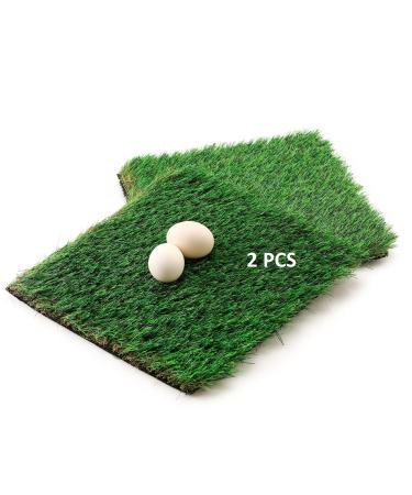MEEXPAWS Chicken Bedding Nesting Box Pads Artificial Grass, Sturdy, Washable, Reusable, Easy Clean, 1212, 2 count