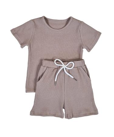 DreamBuy 20 Colours Ribbed Pyjama/Tracksuit/Loungewear Unisex Boys And Girls Pyjamas Baby Clothes Pyjamas For Women And Mens Pyjamas 6-7 Years Taupe