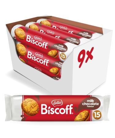 Lotus Biscoff |Sandwich double biscuits with milk chocolate cream filling |15 sandwich cookies p Pack |Only natural ingredients |Without dyes or added flavors |9x150g |1.35kg