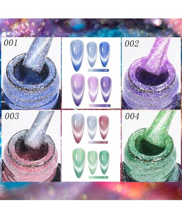 Holographic Gel Polish Glitter Cat Eye Gel Nail Polish Temperature Colour Changing UV Gel Polish Set with Neon Effect Soak Off Magnetic Nail Polish Nail Art Gift for Women - Buy Online on SooperMarket.com