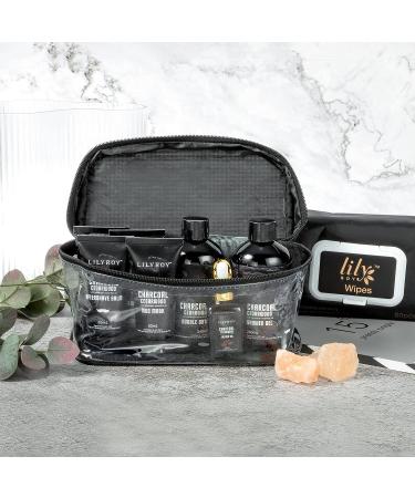 Men's Spa Gift Set for Father's Day - 10Pcs Charcoal Cedarwood Spa Kit with Jojoba Oil, Aftershave Balm, Shave Gel & More - Gift Basket for Dad - Buy Online on SooperMarket.com