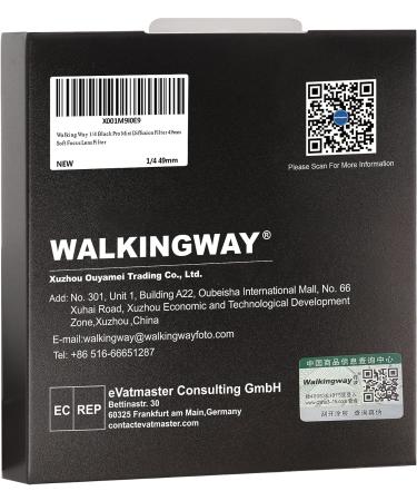Walking Way 1/4 Black Pro Mist Diffusion Filter 49mm - Soft Focus Lens for Portrait Photography and Video - 49mm Circular Diffuser Filter - Buy Online on SooperMarket.com