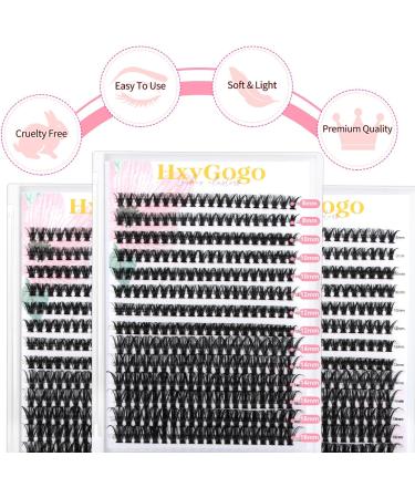 HxyGogo Wispy Cluster Lash Extensions 280Pcs - DIY Individual D Curl Lashes for Natural Fluffy Look 8-16MM - Reusable and Easy to Apply at Home - Buy Online on SooperMarket.com