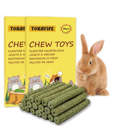 Tokayife rabbits Kielzeiten 400g Timothy hay sticks for rabbits guinea pigs hamsters chinchilla bunny treats (40 pieces))