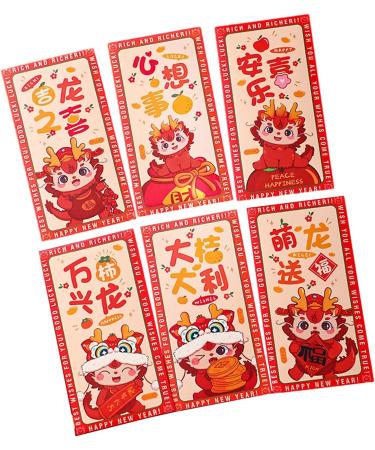 Generic 6X Red Envelopes for Chinese Lunar New Year Red Packets Best Wishes Gift from Hong Bao Lucky Money for Spring Festival Graduation Style C - Buy Online on SooperMarket.com
