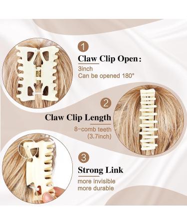 colorfulpanda Claw Clip in Ponytail Hair Extensions 10 Inch Messy Bun Clip in Hair Scrunchies Natural Straight Synthetic Hairpiece Short Ponytail Bun Hair Chignons for Women Girls Blonde Ombre blonde - Buy Online on SooperMarket.com