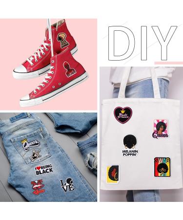 20 Black Girl Iron on Embroidered Patches - DIY Clothing Applique for Jeans, Jackets & Backpacks (Novelty Style) - Buy Online on SooperMarket.com