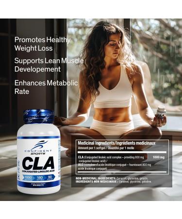 CONFIDENT SPORTS CLA (Conjugated Linoleic Acid) 1000 mg - 90 Softgels 90 count (Pack of 1) - Buy Online on SooperMarket.com