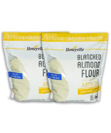 Almond Flour Blanched Ultra-Fine Grind, Honeyville 3lb Bag Value 2-Pack, Certified Gluten-Free