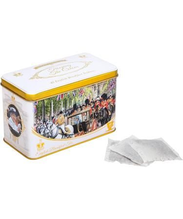 New English Teas Trooping The Colour Tea Tin with 40 English Breakfast Teabags Queen Elizabeth II - Buy Online on SooperMarket.com